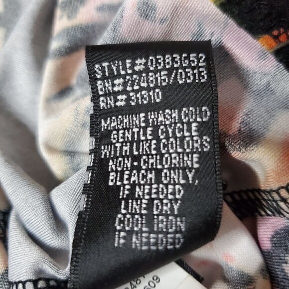 AB Studio Black Multi-Color Tie Dye Scoop Neck Sleeveless Maxi Dress Size Large - Picture 10 of 10